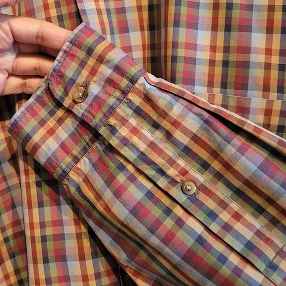 Pendleton Men's multi-color plaid cotton button up, size Large - Picture 5 of 7